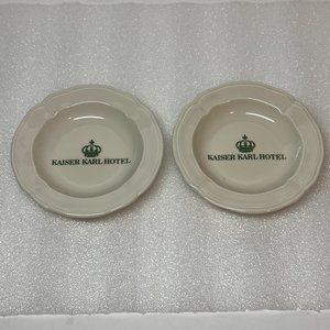 Vintage Kaiser Karl Hotel Ashtray lot of 2 limoges france bernardaud rare